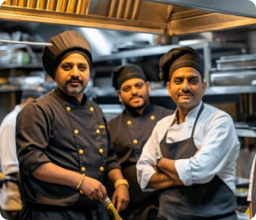 Hospitality and chef restaurant team